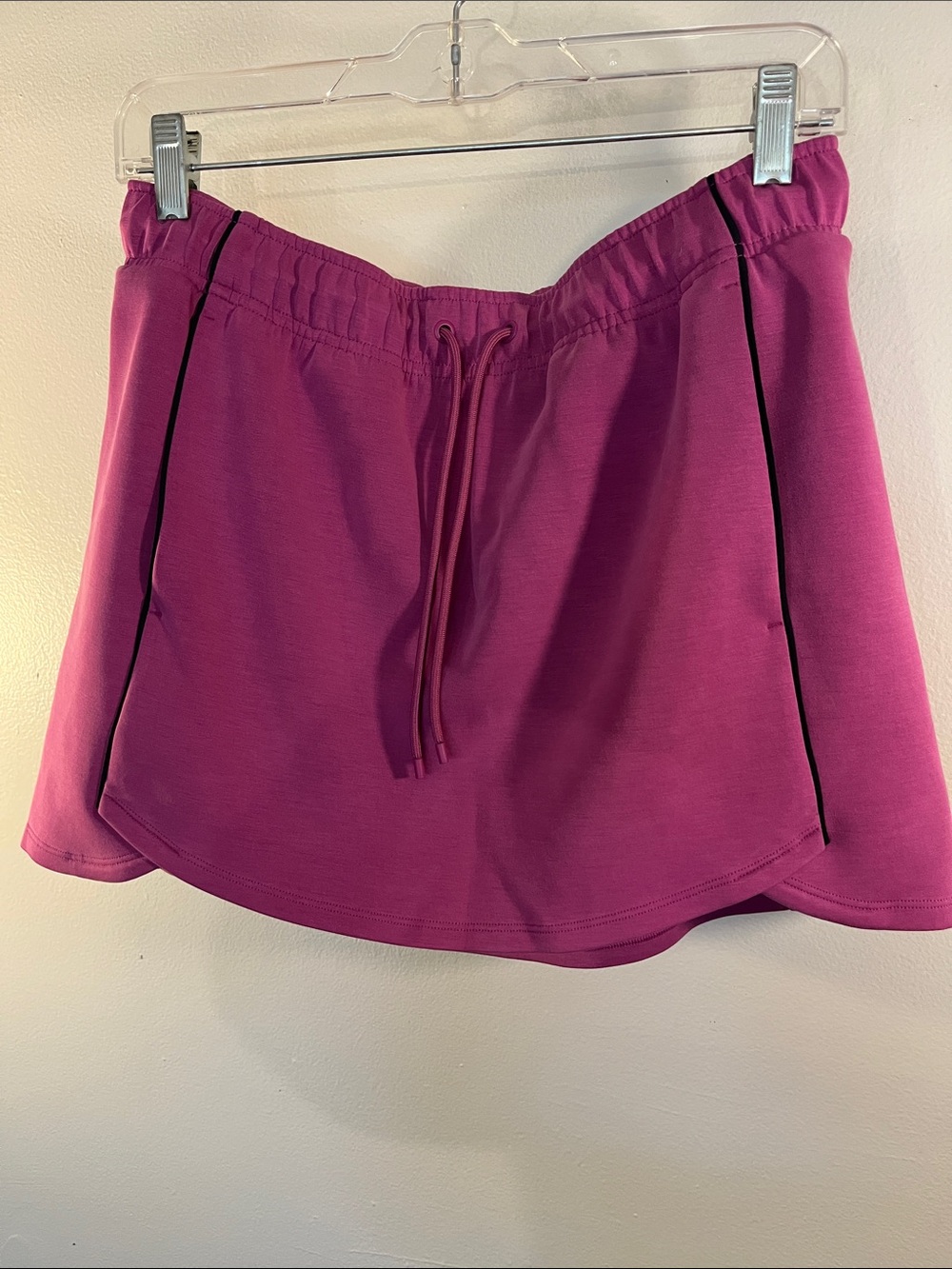 all in motion Magenta Drawstring Active Skort with Black Piping